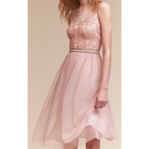 Adrianna Papell x BHLDN Bellina Pink Embellished Bodice Tulle Skirt Formal